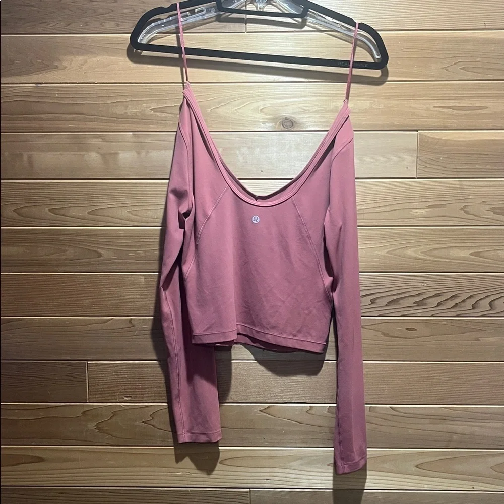 Lululemon ATHLETICA Align LONG SLEEVE V NECK CROP TOP SHIRT SIZE 8